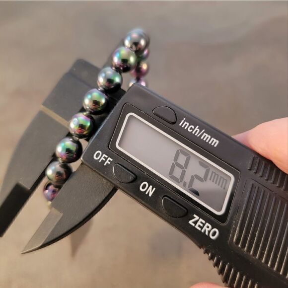 New Iridescent Stainless Steel Beaded  Asymmetrical Heart Bracelet - Picture 8 of 9